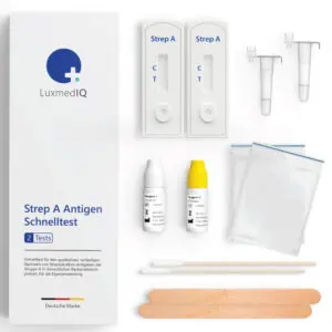 LuxmedIQ Streptokokken Schnelltest Gruppe A Packungsinhalt