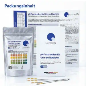 LuxmedIQ Urin und Speichel pH Teststreifen Packungsinhalt