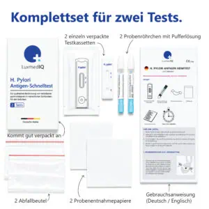 LuxmedIQ Helicobacter Pylori Schnelltest Packungsinhalt